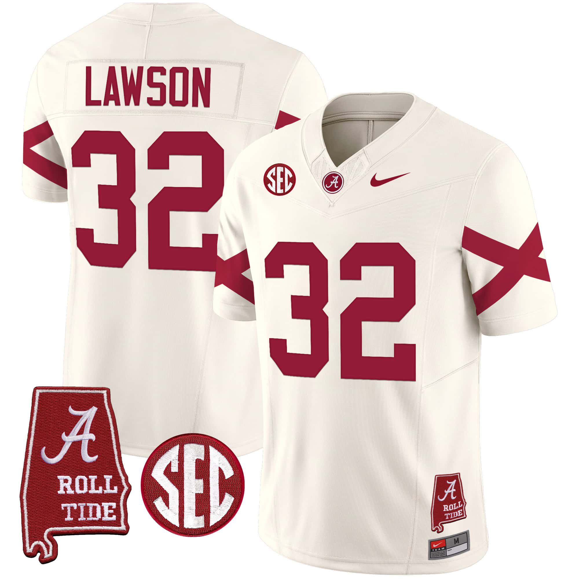 Men Alabama Crimson Tide #32 Lawson Cream Map Vapor Limited 2024 Nike NCAA Jersey->indianapolis colts->NFL Jersey